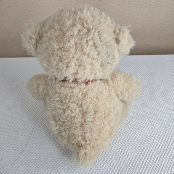 Hallmark Owen Plush Teddy Bear Brown Bow 10" Cream Soft Fur Stuffed Animal - Picture 5 of 6